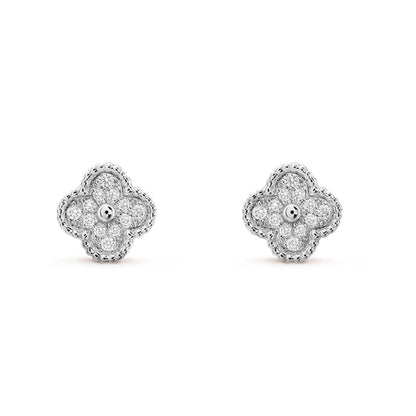 [Olivia Jewelry]CLOVER MINI DIAMOND STUD EARRINGS