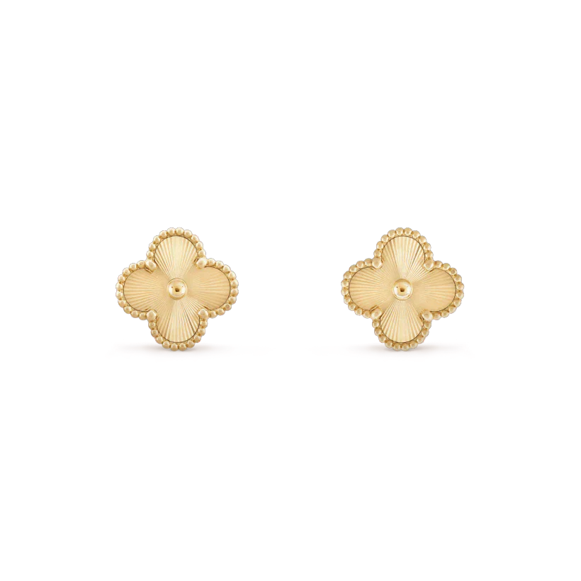 [Olivia Jewelry]CLOVER MINI 9.5MM LASER EARRINGS