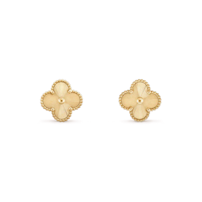[Olivia Jewelry]CLOVER MINI 9.5MM LASER EARRINGS