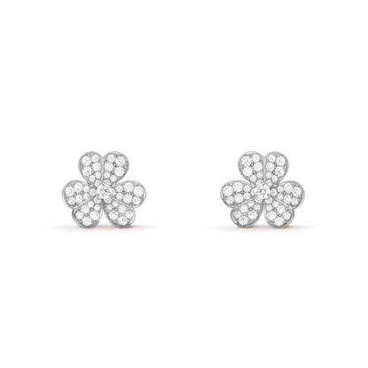 [Olivia Jewelry]CLOVER COMOS DIAMOND EARRINGS SILVER