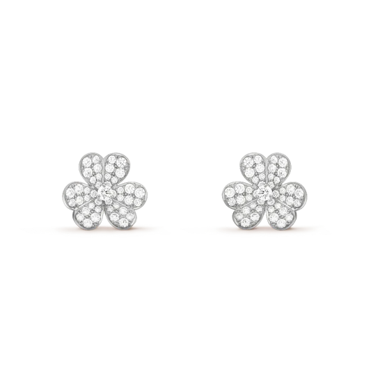 [Olivia Jewelry]CLOVER COMOS DIAMOND EARRINGS SILVER