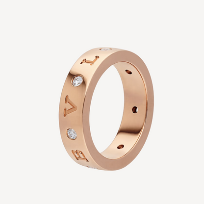 [OLIVIA]ZERO 1 ESSENTIAL PINK GOLD BAND WITH DIAMONDS RING