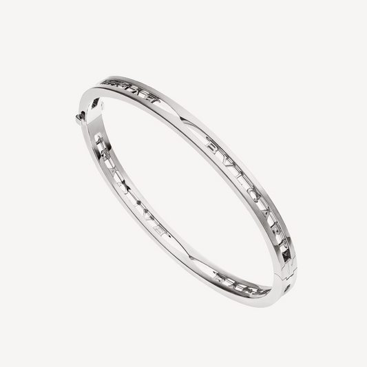 [OLIVIA]ZERO 1 SPIRAL LOGO SILVER BRACELET
