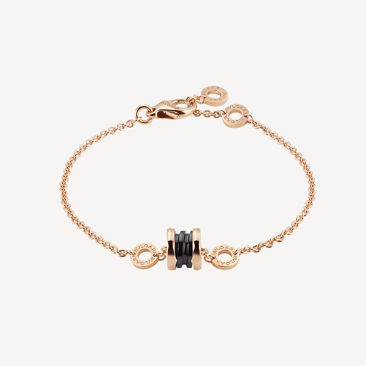 [OLIVIA]ZERO 1 SOFT PINK GOLD AND BLACK CERAMIC BRACELET