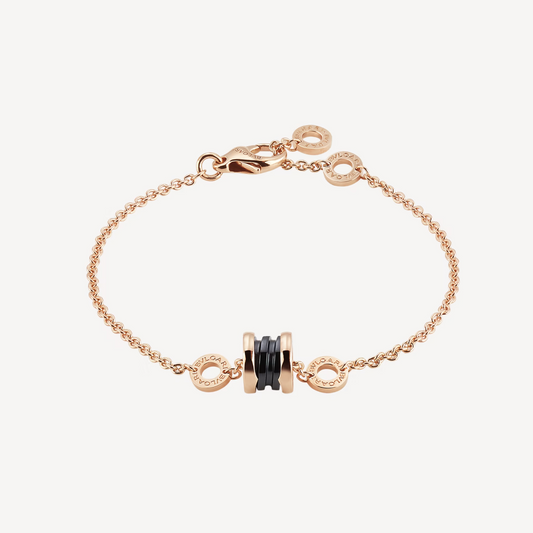 [OLIVIA]ZERO 1 SOFT PINK GOLD AND BLACK CERAMIC BRACELET