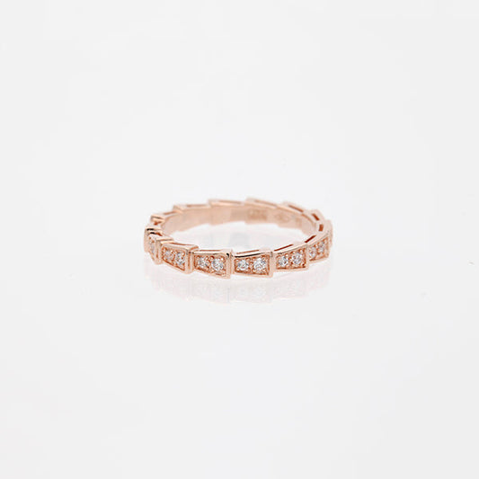 [OLIVIA]SERPENTI RING PINK GOLD DIAMOND PAVED 3MM