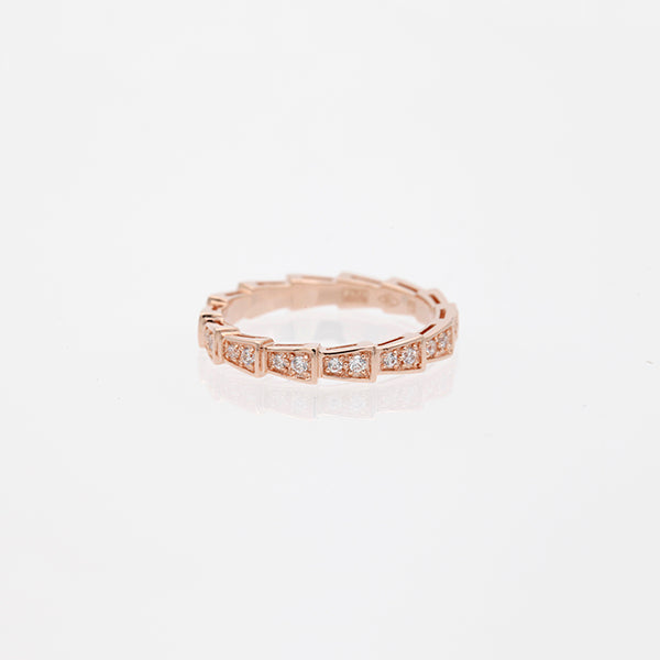 [Olivia Jewelry]SERPENTI RING PINK GOLD DIAMOND PAVED 3MM