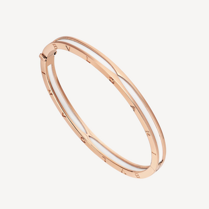 [Olivia Jewelry]ZERO 1 PINK GOLD WITH WHITE CERAMIC BRACELET