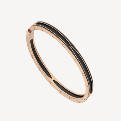[Elitejewels]ZERO 1 ROSGOLD MIT MATTSCHWARZEM KERAMIKARMBAND