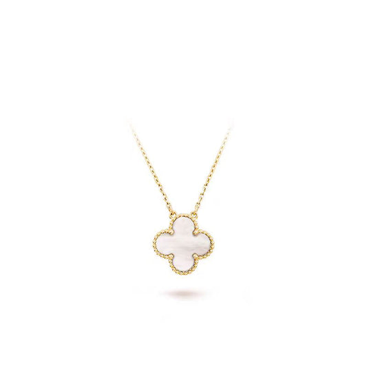[Olivia Jewelry]CLOVER 15MM MEDIUM WHITE MOP NECKLACE