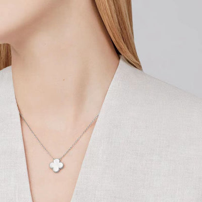 [Olivia Jewelry]CLOVER 15MM MEDIUM WHITE MOP NECKLACE