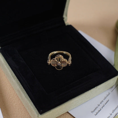 [Olivia Jewelry]CLOVER RIVERSIBLE ROSE GOLD RING