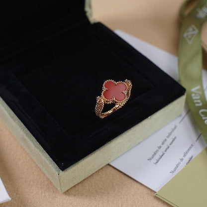 [Olivia Jewelry]CLOVER RIVERSIBLE ROSE GOLD RING
