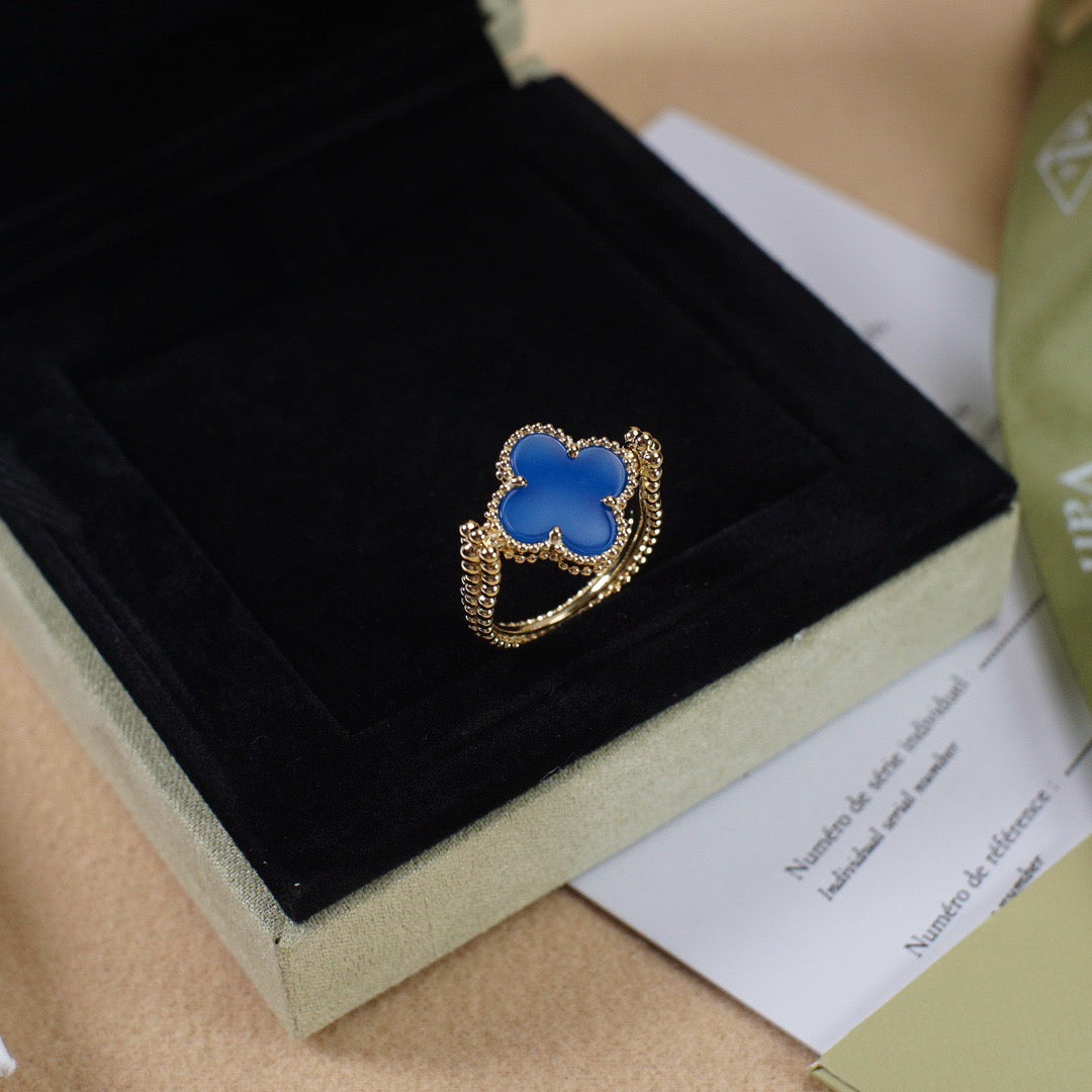 [Olivia Jewelry]CLOVER RIVERSIBLE ROSE GOLD RING