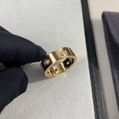 [Olivia Jewelry]LOVE RING 5.5MM 6 DIAMONDS PINK GOLD