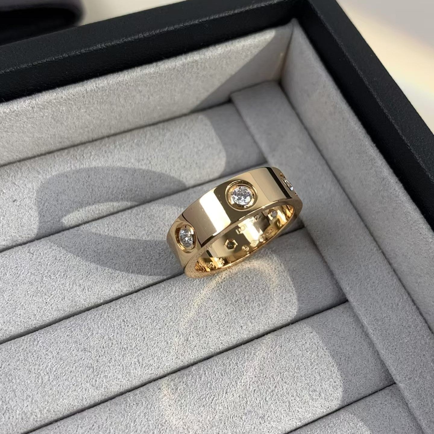 [Olivia Jewelry]LOVE RING 5.5MM 6 DIAMONDS PINK GOLD