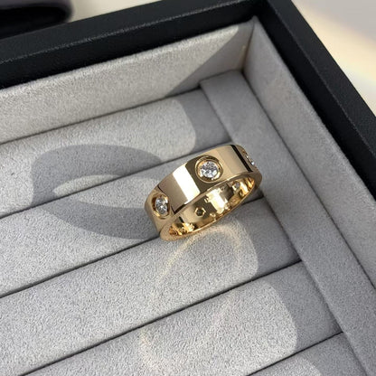 [Olivia Jewelry]LOVE RING 5.5MM 6 DIAMONDS PINK GOLD