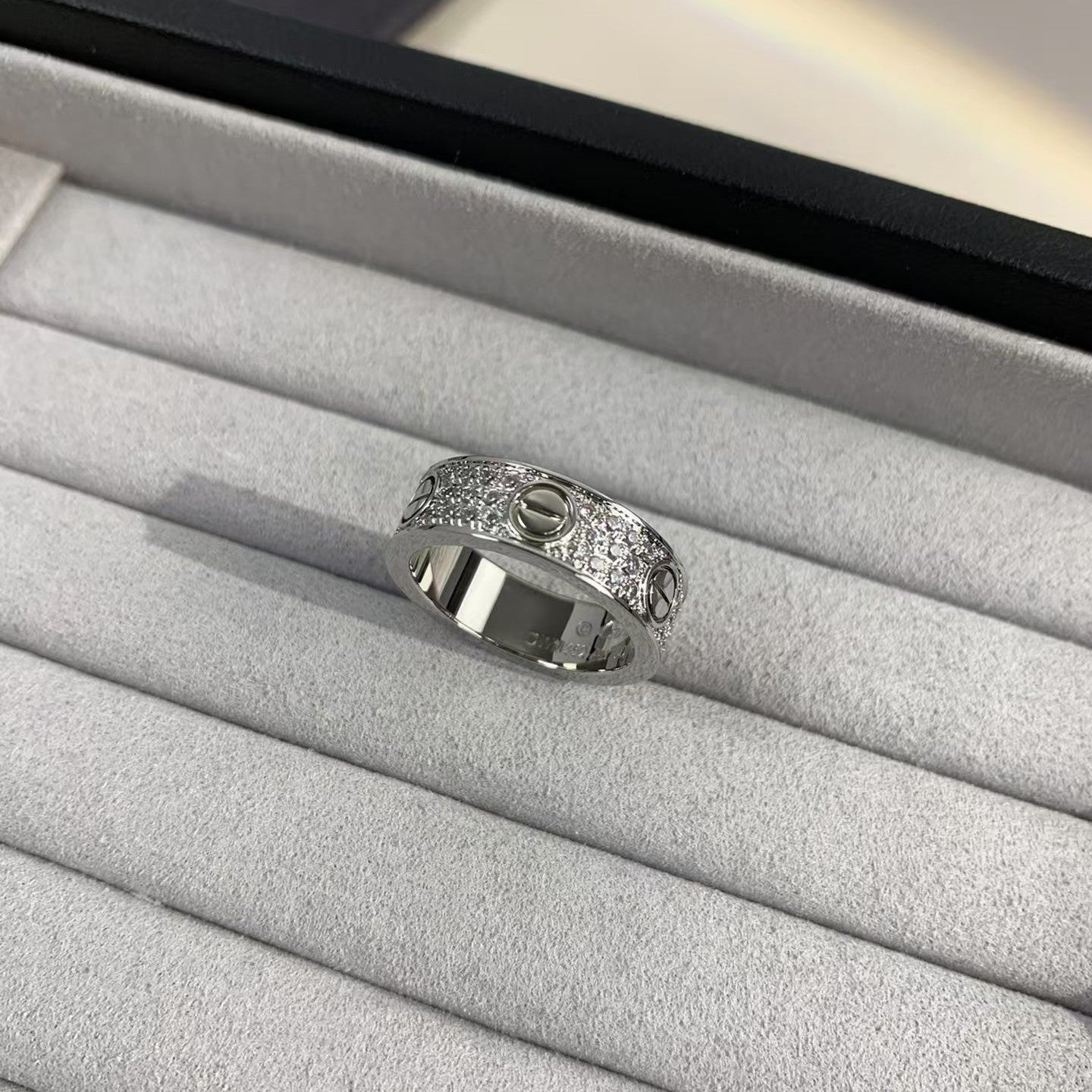 [Olivia Jewelry]LOVE RING 5.5MM DIAMONDS PAVED