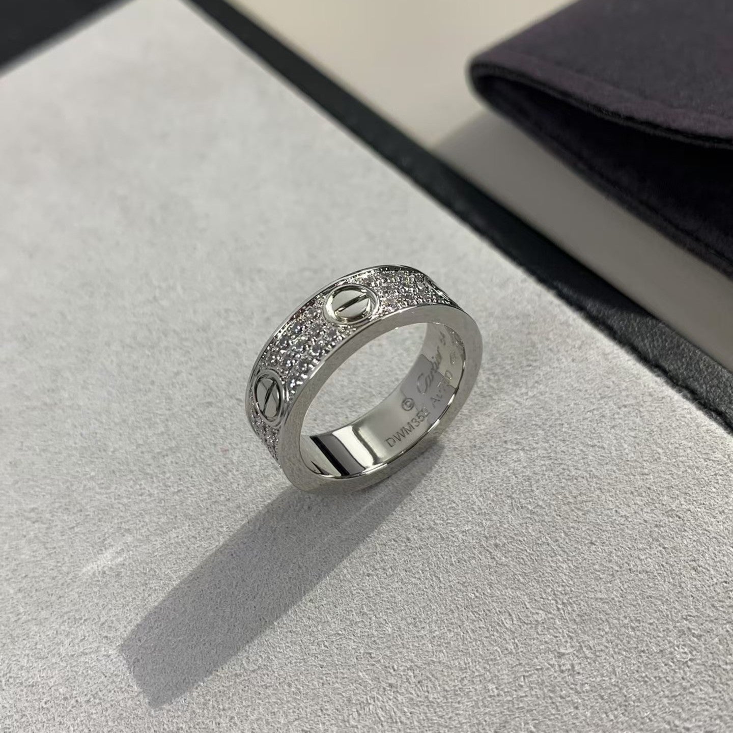 [Olivia Jewelry]LOVE RING 5.5MM DIAMONDS PAVED