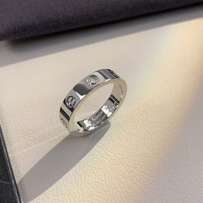 [Olivia Jewelry]LOVE RING 4MM 1 DIAMOND SILVER