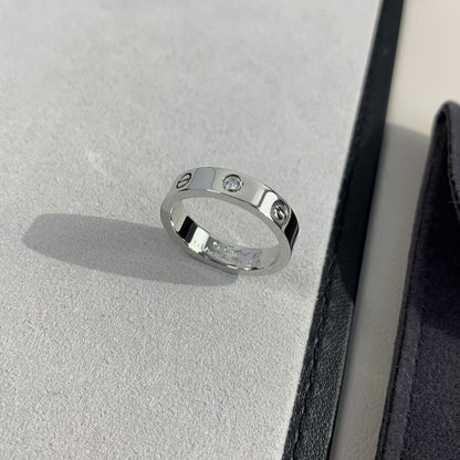 [Olivia Jewelry]LOVE RING 4MM 1 DIAMOND SILVER