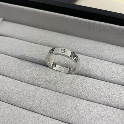 [Olivia Jewelry]LOVE RING 4MM 1 DIAMOND SILVER