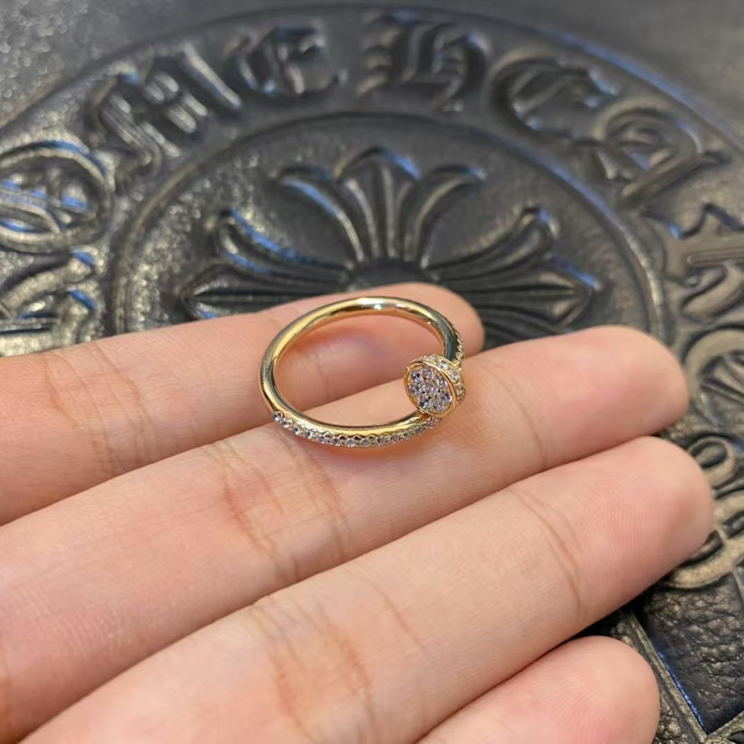 [Olivia Jewelry]JUSTE RING 1.8MM GOLD DIAMONDS
