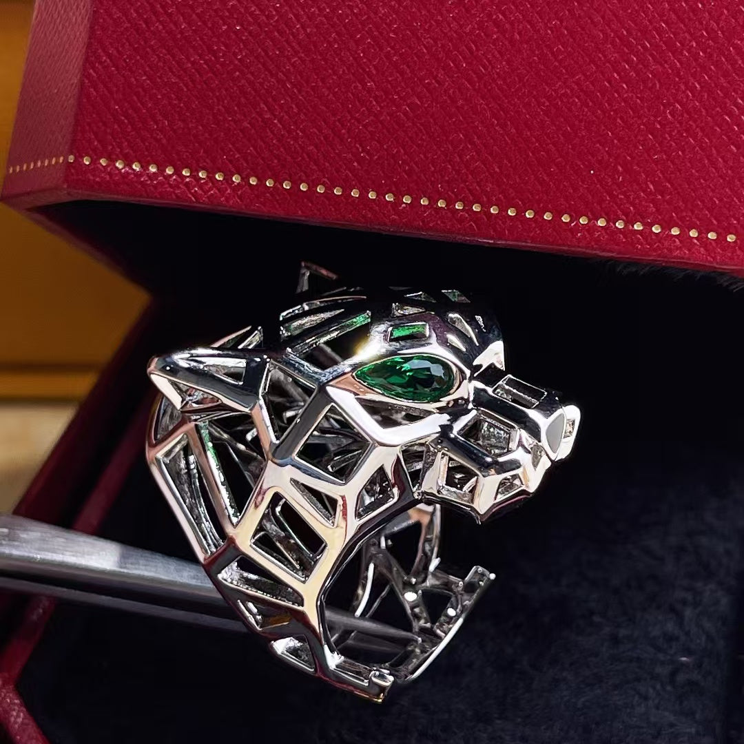 [Olivia Jewelry]HOLLOW LEOPARD HEAD RING