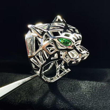 [Olivia Jewelry]HOLLOW LEOPARD HEAD RING