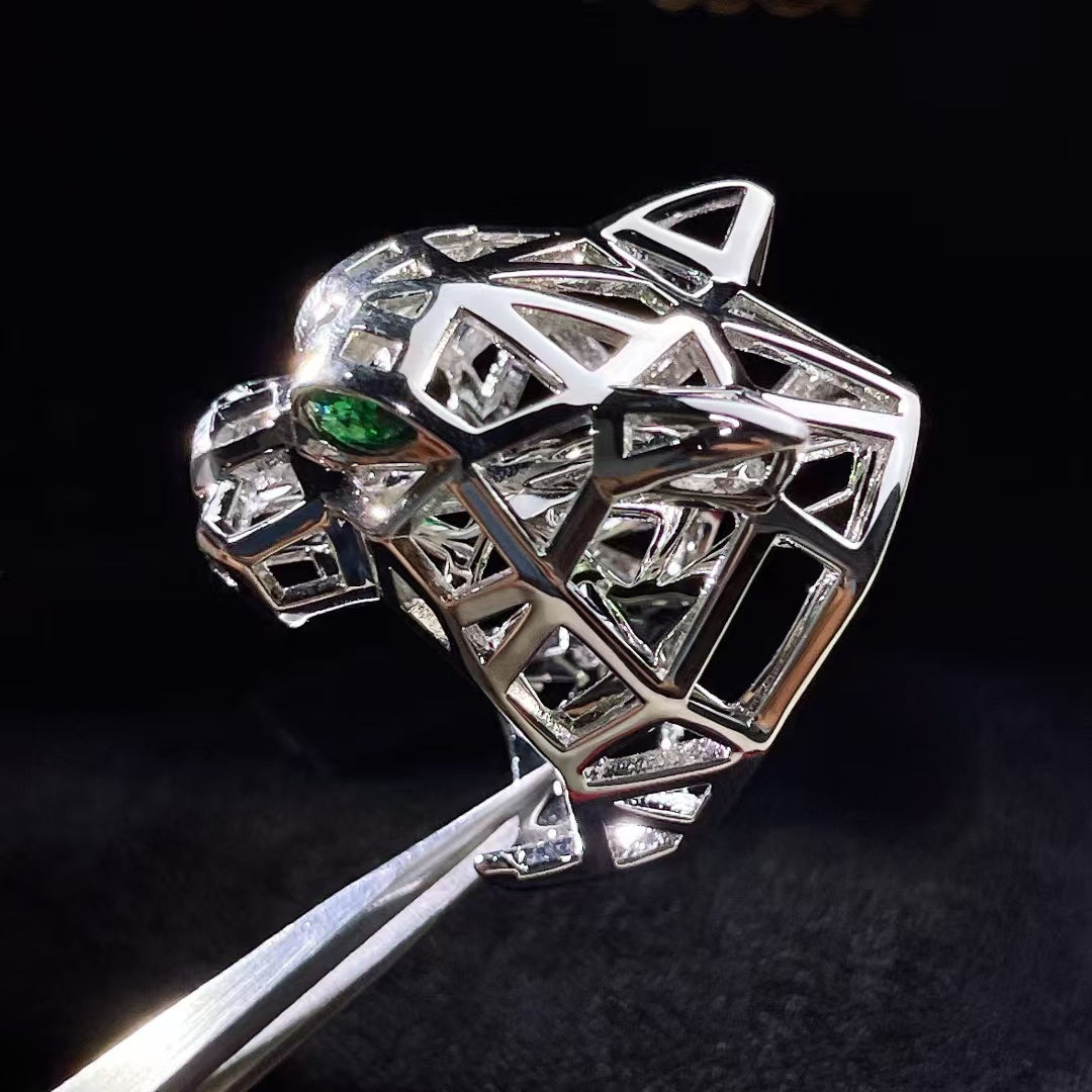 [Olivia Jewelry]HOLLOW LEOPARD HEAD RING