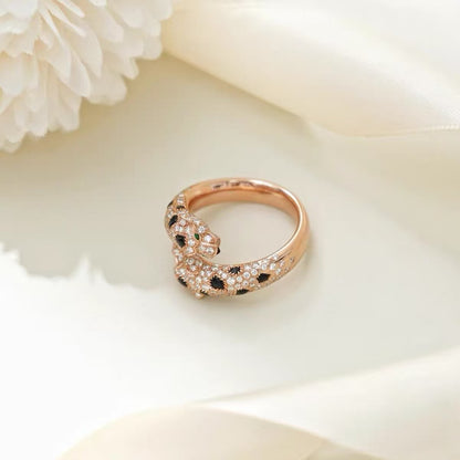 [Olivia Jewelry]PANTHERE DOUBLE LEOPARD HEAD RING(NO BOX)