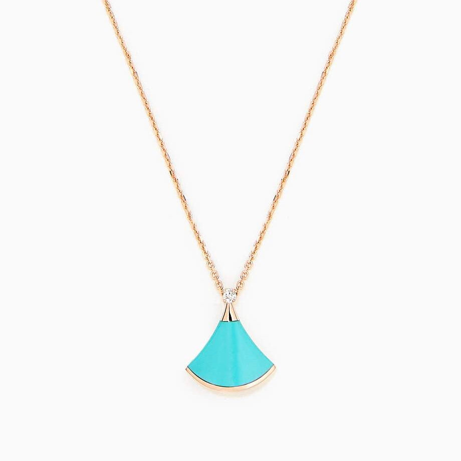 [OLIVIA]DREAM NECKLACE TURQUOISE PINK GOLD