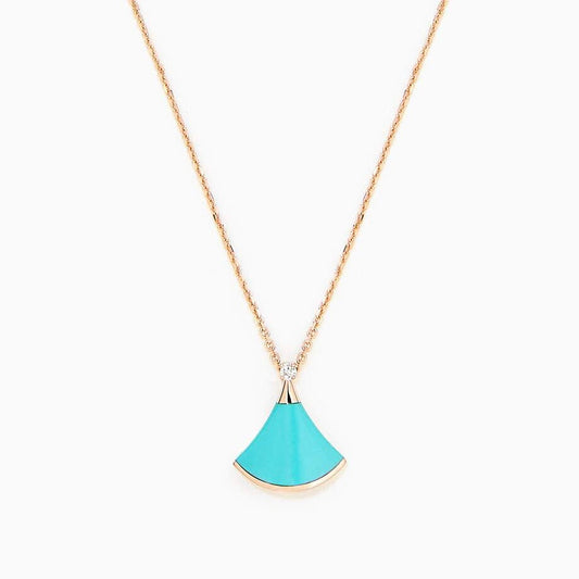 [OLIVIA]DREAM NECKLACE TURQUOISE PINK GOLD