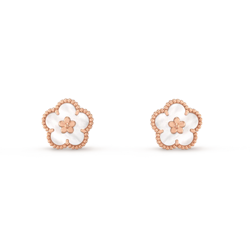 [Olivia Jewelry]LUCKY PINK GOLD WHITE MOP EARRINGS