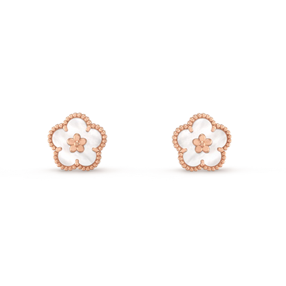 [Olivia Jewelry]LUCKY PINK GOLD WHITE MOP EARRINGS