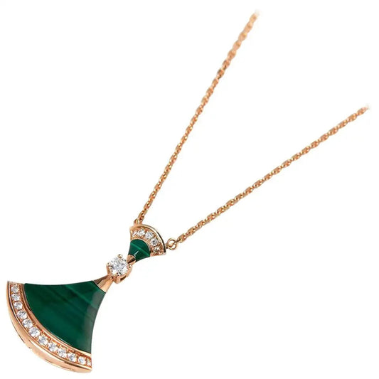 [OLIVIA]DREAM NECKLACE MALACHITE DIAMOND