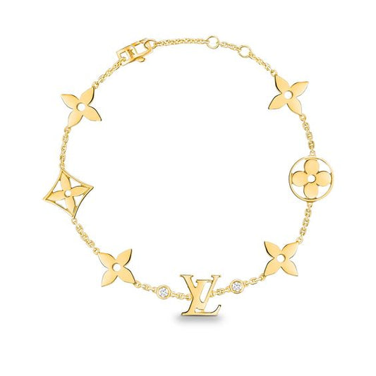 [Olivia Jewelry]STAR AND SUN 7 MOTIFS GOLD BRACELET