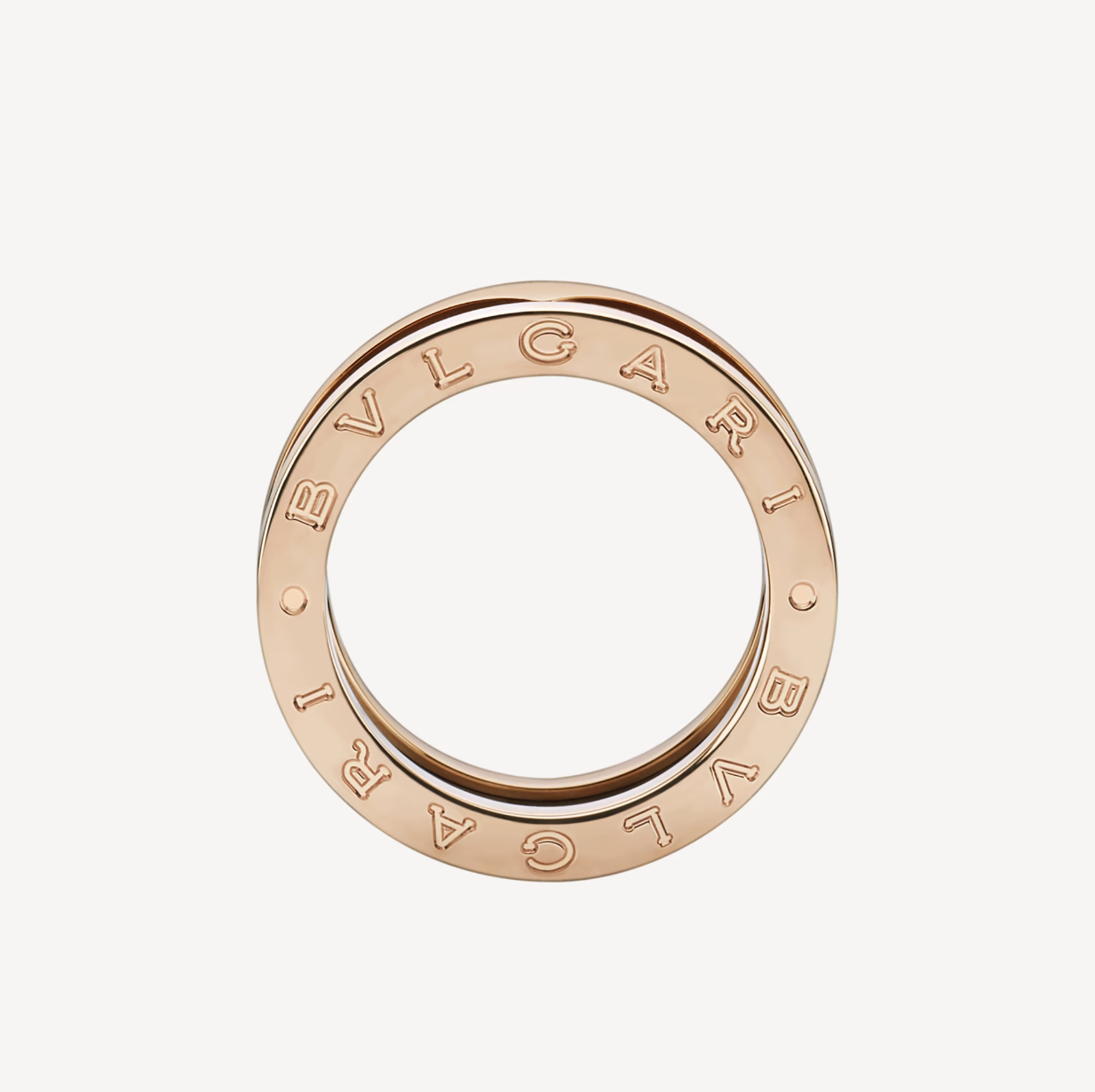 [OLIVIA]ZERO 1 TWO-BAND LOOPS AND BLACK CERAMIC PINK GOLD RING