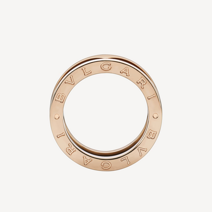 [OLIVIA]ZERO 1 TWO-BAND LOOPS AND BLACK CERAMIC PINK GOLD RING