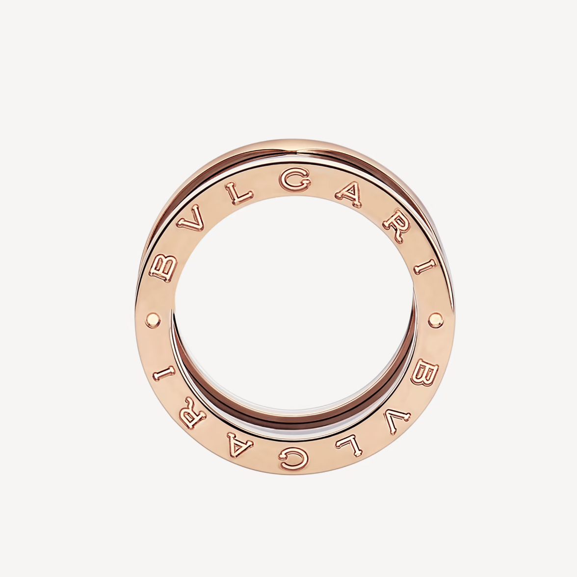 [OLIVIA]ZERO 1 FOUR-BAND LOOPS AND BLACK CERAMIC SPIRAL PINK GOLD RING