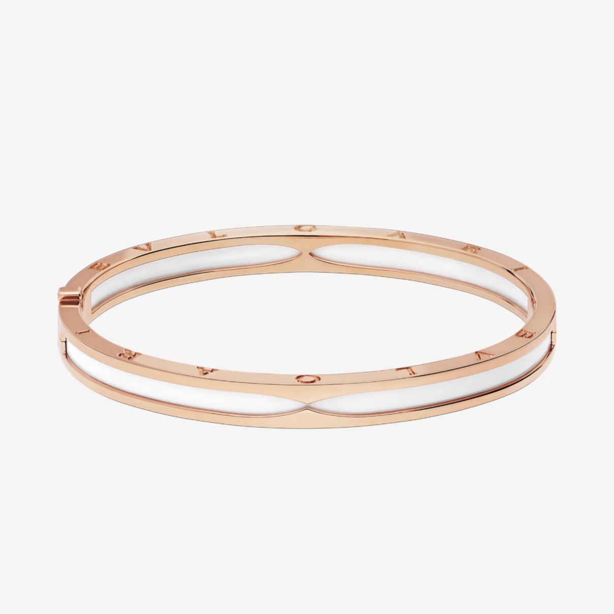 [Olivia Jewelry]ZERO 1 PINK GOLD WITH WHITE CERAMIC BRACELET