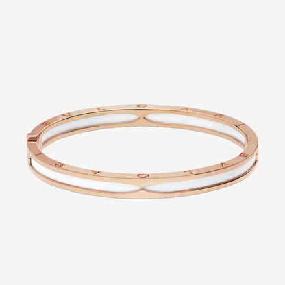 [Olivia Jewelry]ZERO 1 PINK GOLD WITH WHITE CERAMIC BRACELET
