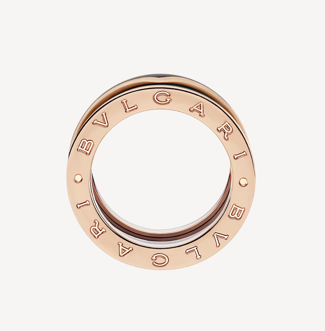 [OLIVIA]ZERO 1 TWO-BAND WITH MATTE BLACK CERAMIC PINK GOLD RING