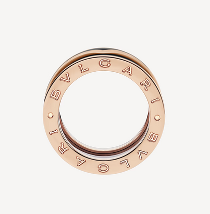 [OLIVIA]ZERO 1 TWO-BAND WITH MATTE BLACK CERAMIC PINK GOLD RING