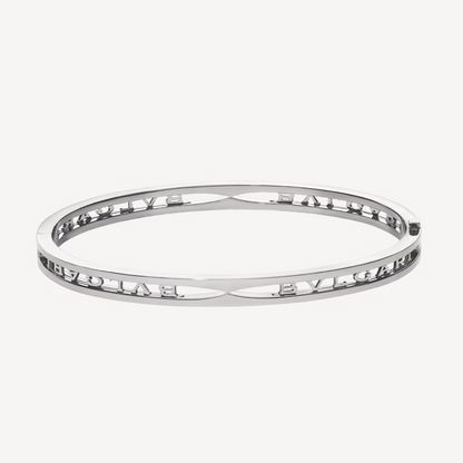 [OLIVIA]ZERO 1 SPIRAL LOGO SILVER BRACELET