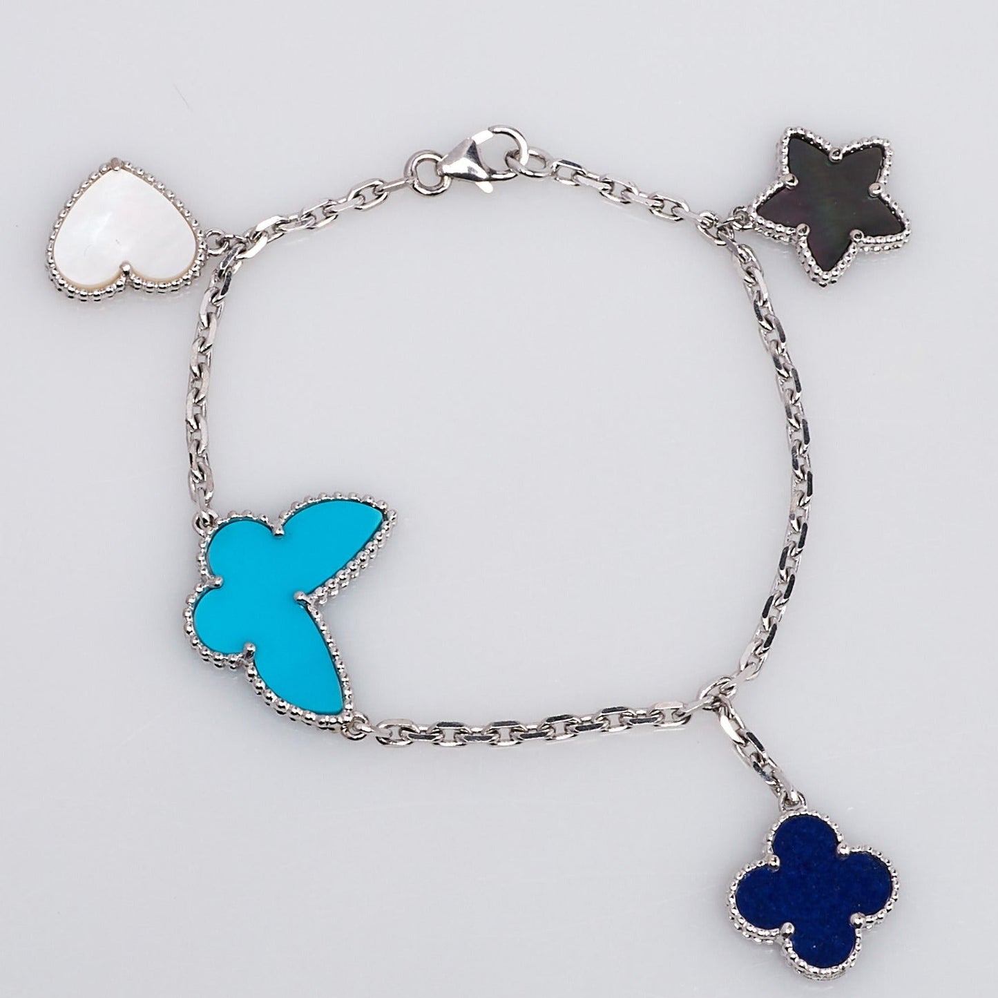 [Olivia Jewelry]LUCKY SPRING SILVER BRACELET 4 MOTIF