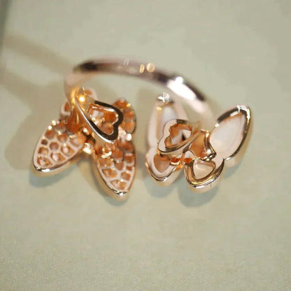 [Olivia Jewelry]TWIN BUTTERFLY DIAMOND MOP RING
