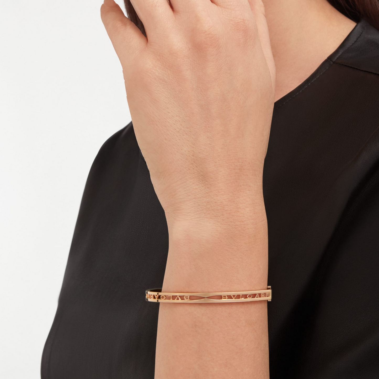 [Olivia Jewelry]ZERO 1 SPIRAL LOGO PINK GOLD BRACELET