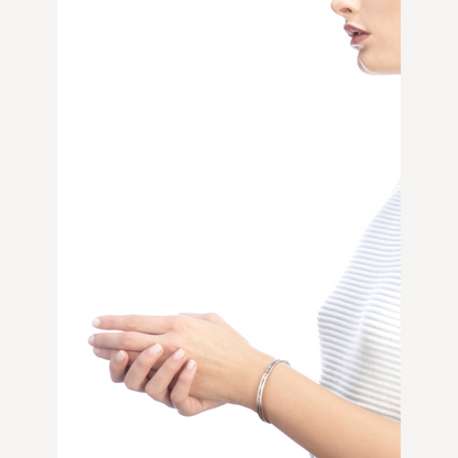 [OLIVIA]ZERO 1 SPIRAL LOGO SILVER BRACELET