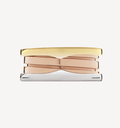 [OLIVIA]ZERO 1 THREE-BAND ROSE WHITE AND YELLOW RING